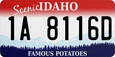 ID license plate 1A8116D