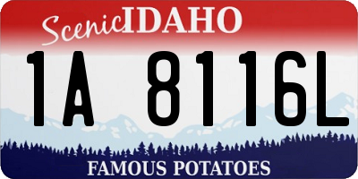 ID license plate 1A8116L