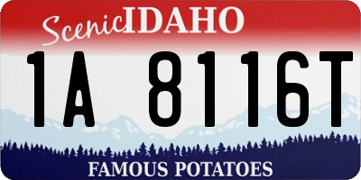 ID license plate 1A8116T