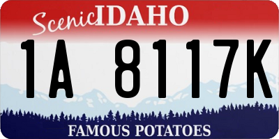 ID license plate 1A8117K