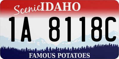 ID license plate 1A8118C