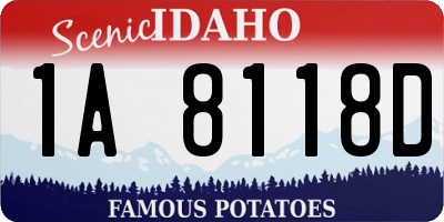ID license plate 1A8118D