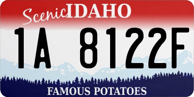 ID license plate 1A8122F