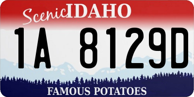ID license plate 1A8129D