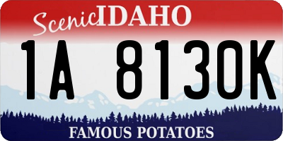 ID license plate 1A8130K