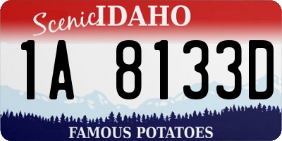 ID license plate 1A8133D