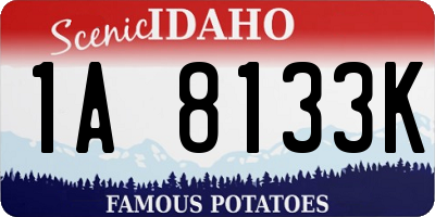 ID license plate 1A8133K