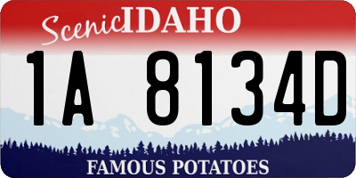 ID license plate 1A8134D