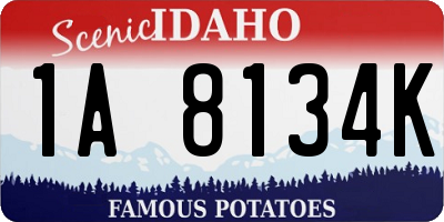 ID license plate 1A8134K