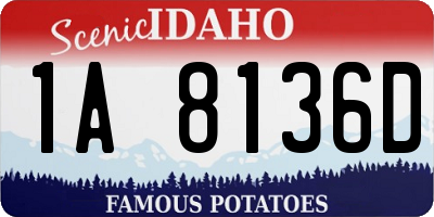 ID license plate 1A8136D