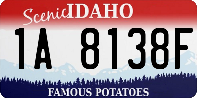 ID license plate 1A8138F