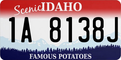 ID license plate 1A8138J