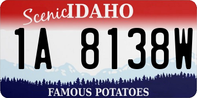 ID license plate 1A8138W