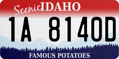 ID license plate 1A8140D