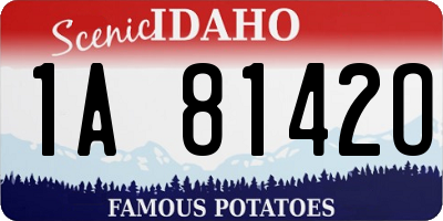 ID license plate 1A8142O