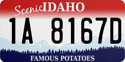 ID license plate 1A8167D
