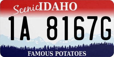 ID license plate 1A8167G
