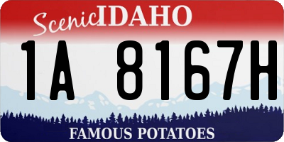 ID license plate 1A8167H