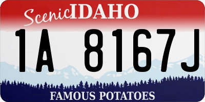 ID license plate 1A8167J