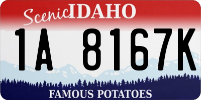ID license plate 1A8167K