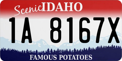 ID license plate 1A8167X