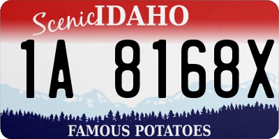ID license plate 1A8168X