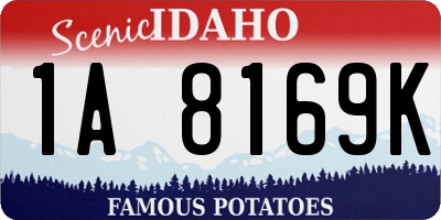 ID license plate 1A8169K