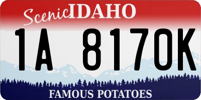 ID license plate 1A8170K