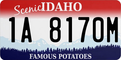 ID license plate 1A8170M