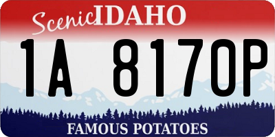 ID license plate 1A8170P