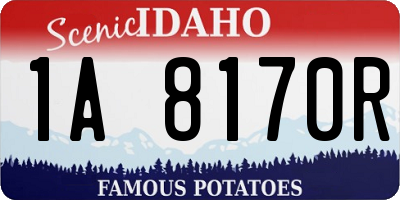ID license plate 1A8170R