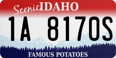 ID license plate 1A8170S