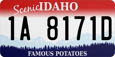ID license plate 1A8171D