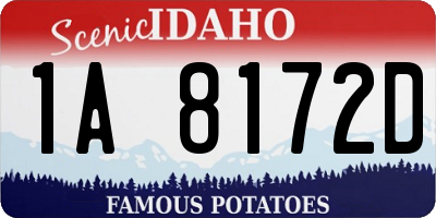 ID license plate 1A8172D