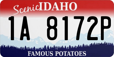 ID license plate 1A8172P