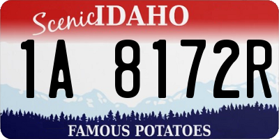 ID license plate 1A8172R
