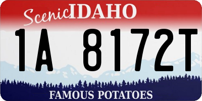 ID license plate 1A8172T