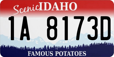 ID license plate 1A8173D