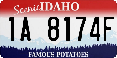 ID license plate 1A8174F