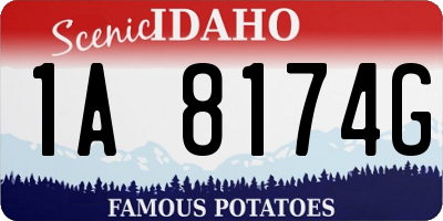 ID license plate 1A8174G