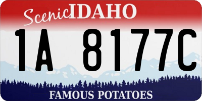 ID license plate 1A8177C