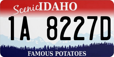 ID license plate 1A8227D