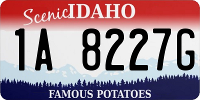 ID license plate 1A8227G
