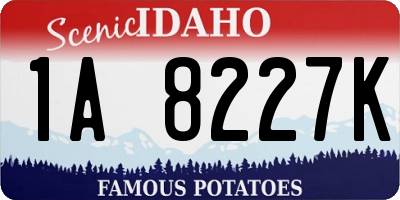 ID license plate 1A8227K