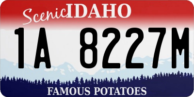 ID license plate 1A8227M