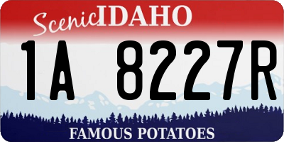 ID license plate 1A8227R