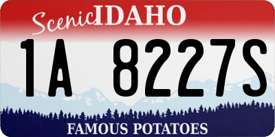 ID license plate 1A8227S