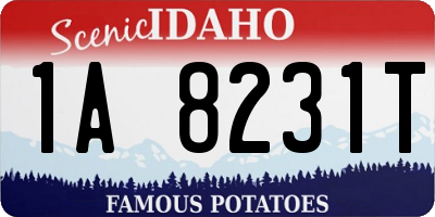 ID license plate 1A8231T