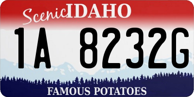 ID license plate 1A8232G
