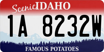 ID license plate 1A8232W